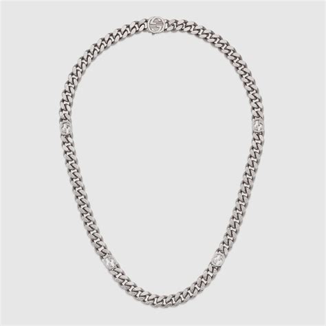 gucci 461809|Gucci Interlocking necklace in palladium metal .